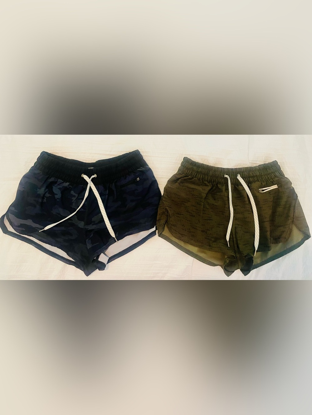 Vuori Women's Athletic Shorts - Navy Camo & Olive